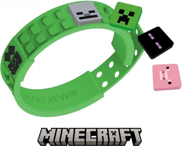 Nastaviteľný zelený náramok Pixie Crew & Minecraft