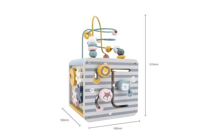 Viga PolarB drevená edukatívna kocka 5v1