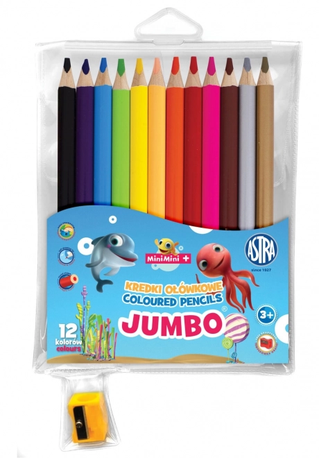 Astra pastelky Mini Mini 12 ks Jumbo s orezávatkom