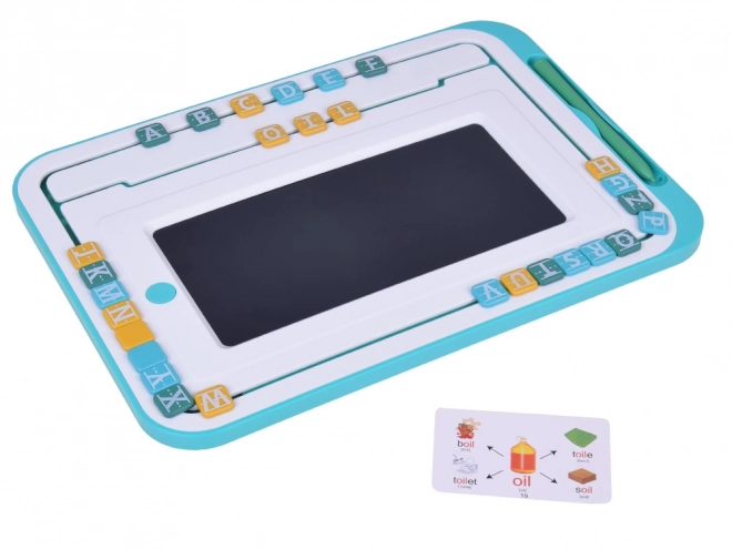 Vzdelávací set 3v1 LCD tabuľa + karty na učenie angličtiny