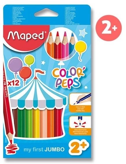 Trojhranné pastelky MAPED Jumbo Color'Peps 12 ks