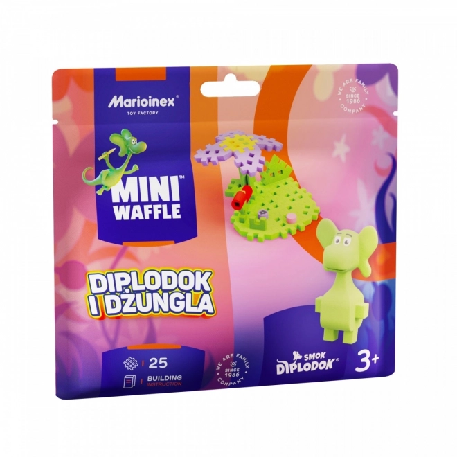 Mini Waffle stavebnica - Diplodok a džungľa 25 dielov