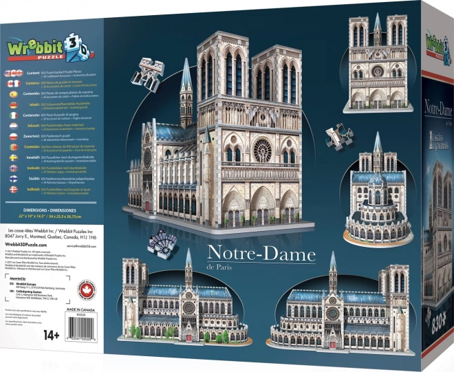 3D puzzle Katedrála Notre-Dame - 830 dielikov