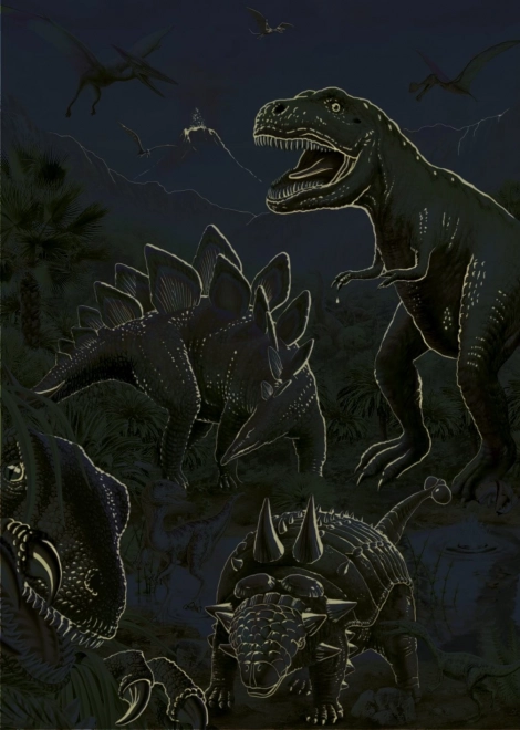 Svietiace puzzle svet dinosaurov 100 XL dielikov