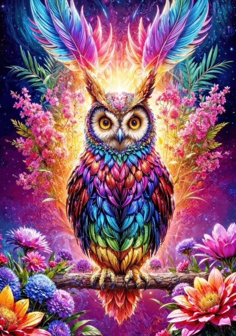Puzzle Neonová sova 3000 dielikov