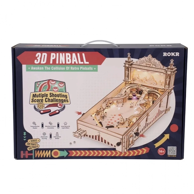 3D drevené puzzle hrací automat - Pinball Machine