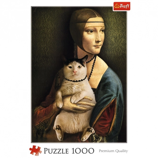 Trefl Puzzle Dáma S Mačkou 1000 Dielikov