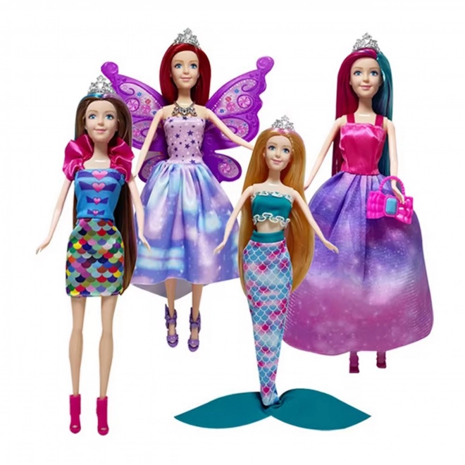 WOOPIE Set 4 Magických Princezien - Krabica Bábik 4v1 s Doplnkami