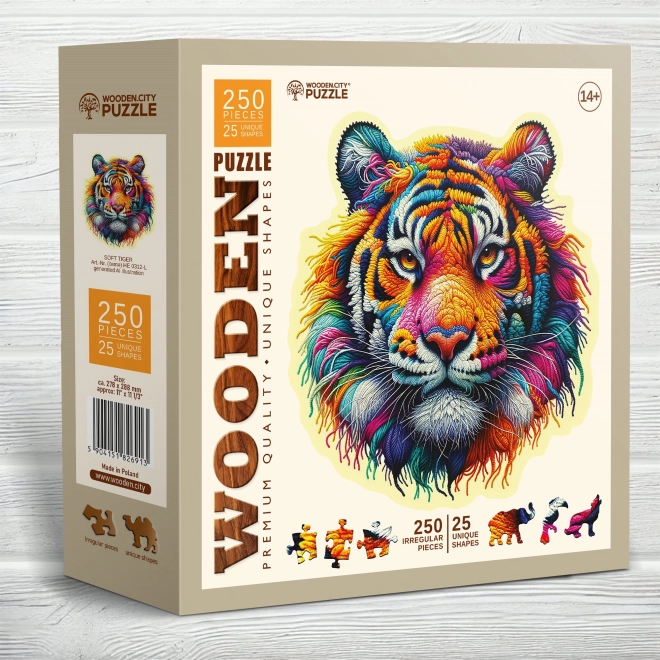 Drevené Puzzle Jemný Tiger