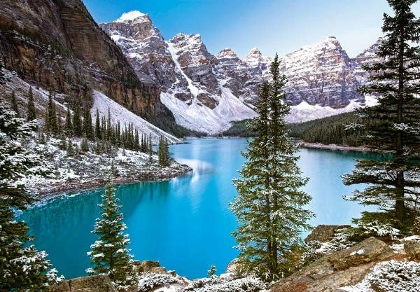 Motív kanadského jazera v Rocky Mountains