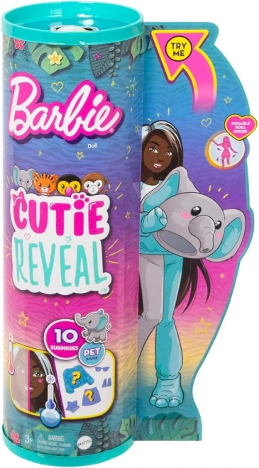 Barbie Cutie Reveal módna bábika série džungle sloní kostým