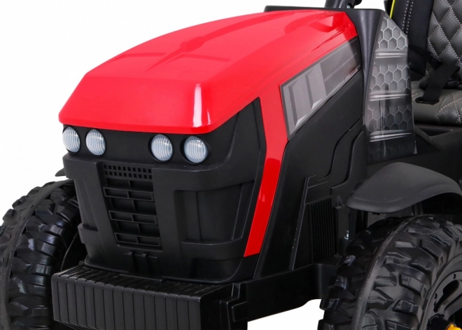 Titánový traktor s prívesom Červený