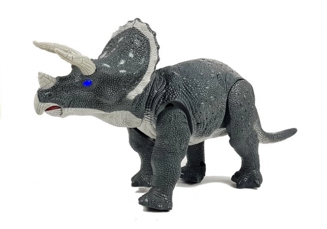 Veľký dinosaurus na batérie Triceratops sivý