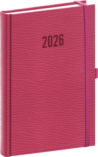 Denný diár NOTIQUE Rivoli 2026 ružový 15 x 21 cm