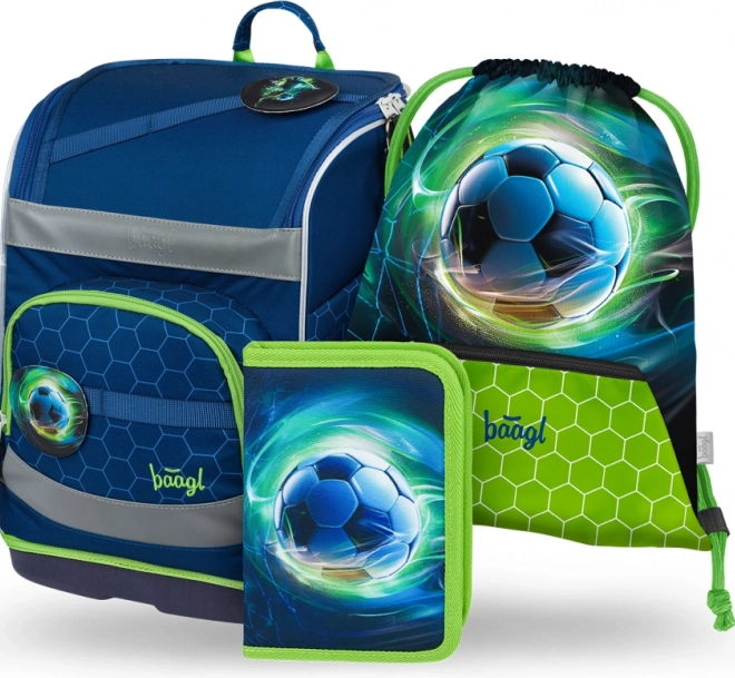 Školský set Baagl Zippy Plus s futbalovou loptou