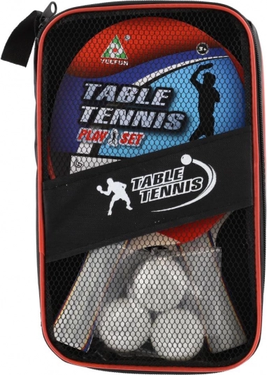 Súprava na stolný tenis: 2 rakety + 3 loptičky v puzdre