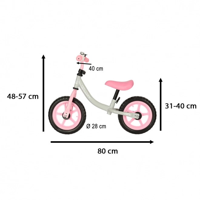 Odstrkovací bicykel Trike Fix Balance sivý a ružový – bielo-ružové