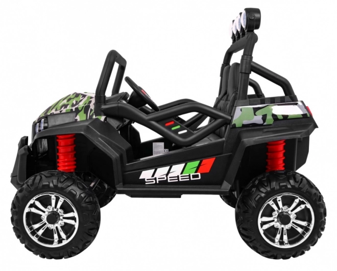 Detské terénne vozidlo Grand Buggy 4x4 s maskovaním, LED osvetlením a rádiom MP3