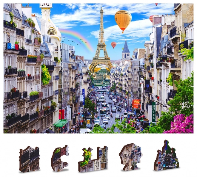 Drevené puzzle Rušná Paríž 2v1 od WOODEN CITY