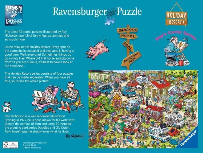 Ravensburger Puzzle Ray's Comic Holiday Resort Kemp 1000 dielikov