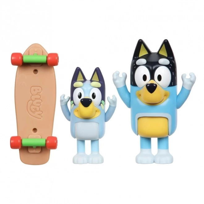 Bluey Figúrky 2-ks Jazda na skateboarde