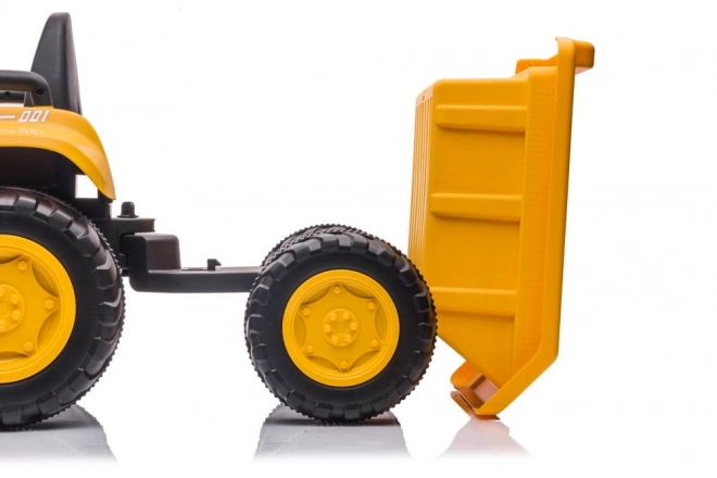 Traktor na akumulátor s lyžicou žltý