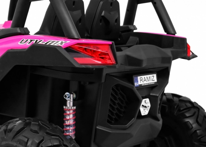 Detský kočík SuperStar ružový + pohon 4x4 + diaľkové ovládanie + batožinový priestor + MP3 LED + zámok dverí