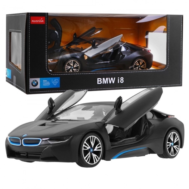 BMW i8 čierne RASTAR 1:14 auto na diaľkové ovládanie + 2,4 GHz diaľkové ovládanie