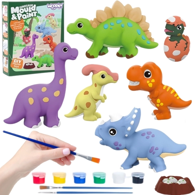 Woopie kreatívna sada s farbami DIY – sadrové odliatky dinosaurov na vyfarbovanie