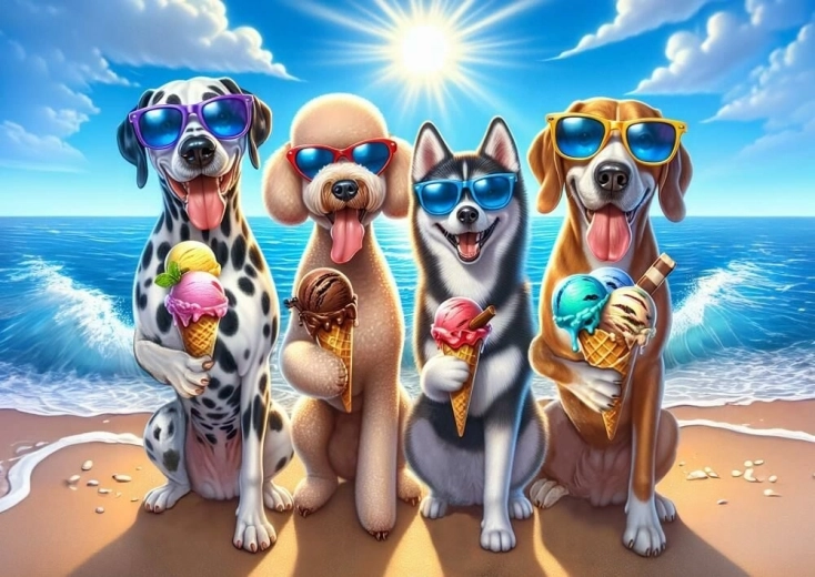 Puzzle Psíci na dovolenke 200 dielikov