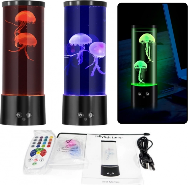 Ozdobná LED lampička s medúzami na batérie a USB kábel