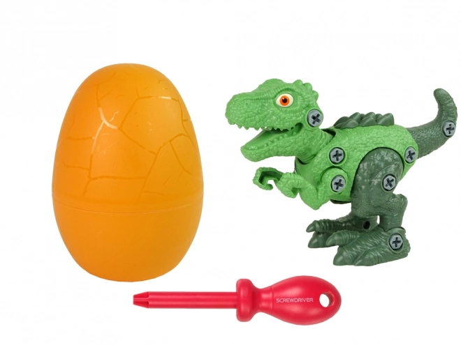 Zelený DIY set Tyrannosaurus Rex s vajíčkom a skrutkovačom