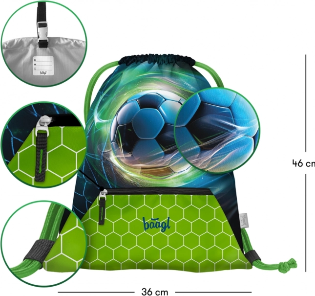 Školský set Baagl Zippy Plus s futbalovou loptou