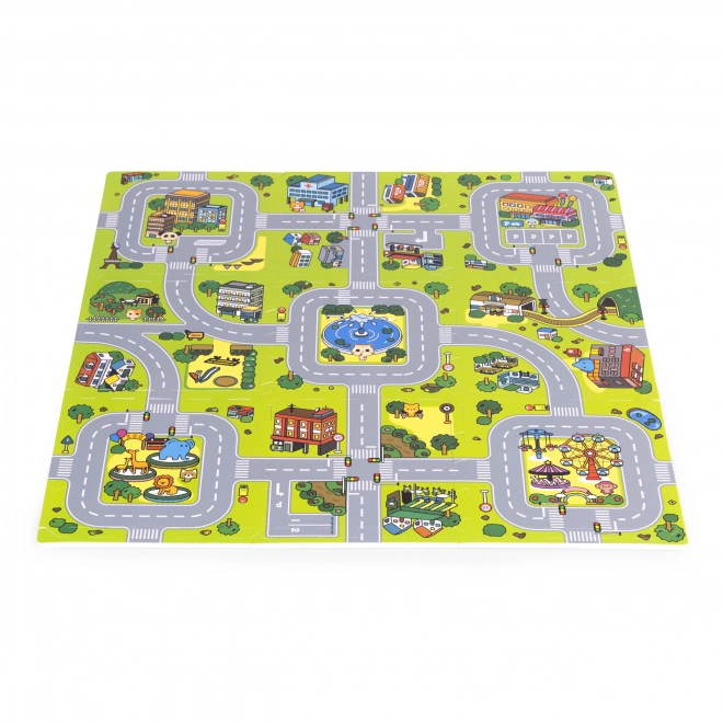 Farebná penová podložka Puzzle Mesto ECOTOYS