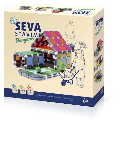 Stavebnica SEVA BUILD Bungalow plast 548 dielikov v krabici 35x33x7cm