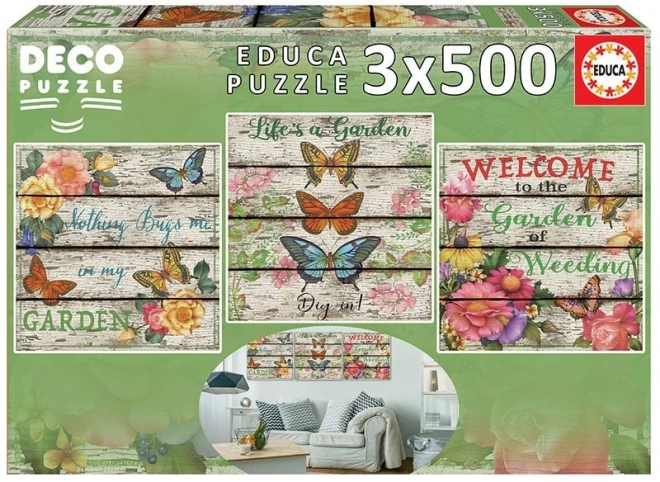 Puzzle Venkovská záhradka 3x500 dielikov