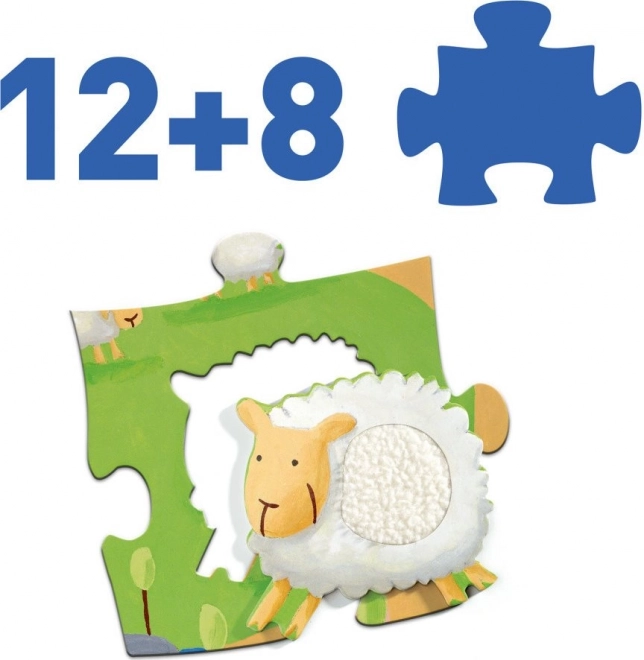 Hmatové vkládacie puzzle Farma