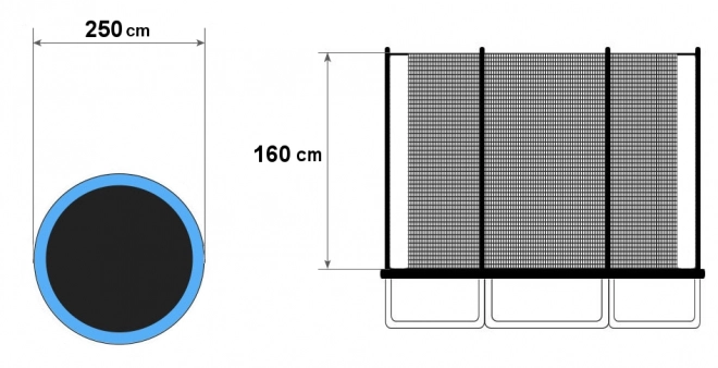 Bezpečnostná sieť na trampolínu 244 - 250 cm 8ft