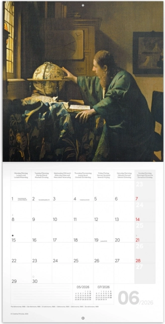 Poznámkový kalendár Johannes Vermeer 2026