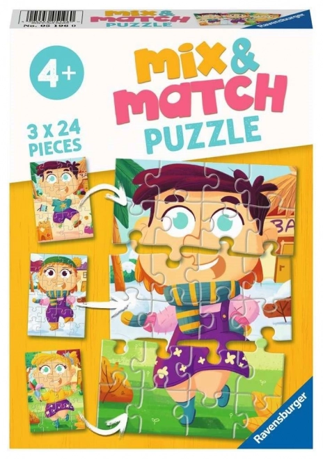 Ravensburger puzzle Mix&Match: Farebné šaty 3x24 dielikov