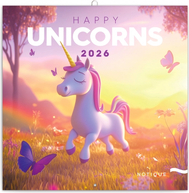 Poznámkový kalendár Veselé jednorožce 2026
