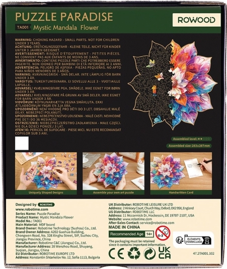 Drevené puzzle Kvetinová mandala