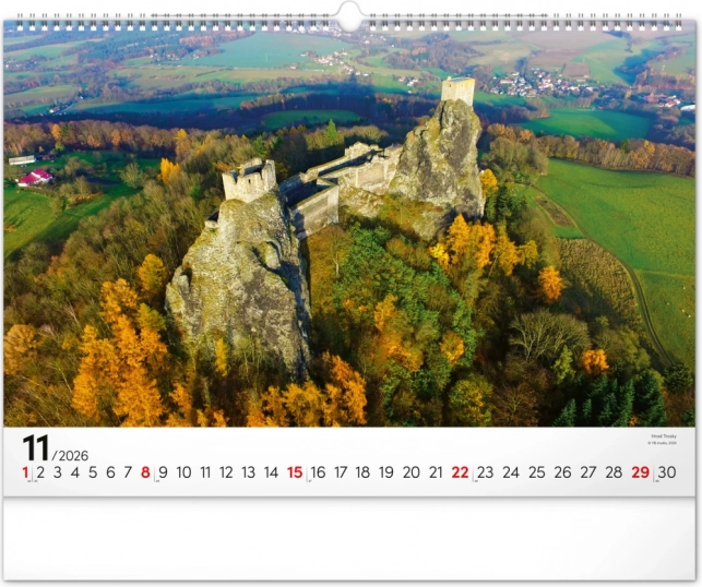 Nástenný kalendár Panoramata Česka 2026