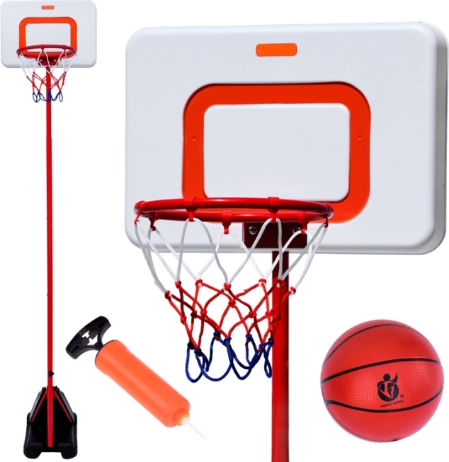 Súprava na basketbal so samostatne stojacou tabuľou 2m a loptou