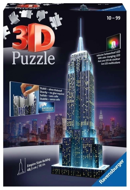 Svietiace 3D Puzzle Nočná Edícia Empire State Building