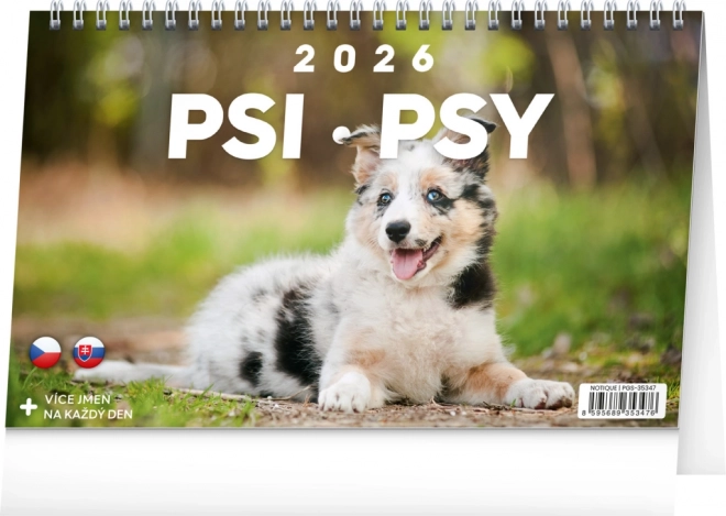 Stolový kalendár Psi 2026