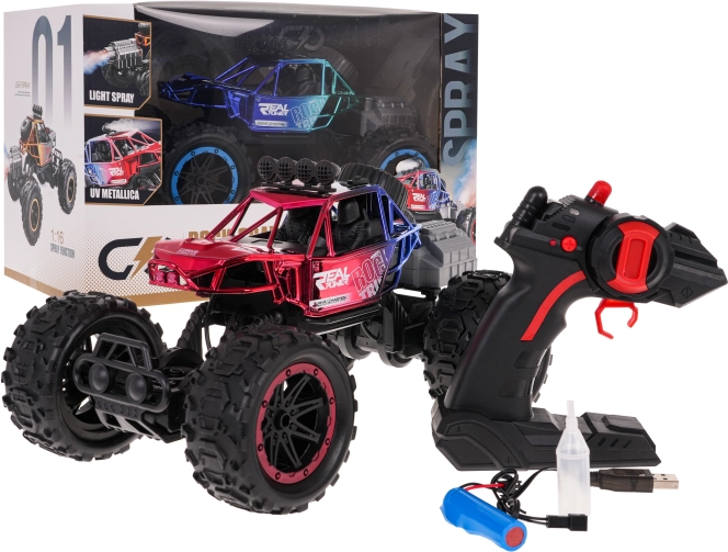 RC crawler REAL ROCK s funkciou dymu 1:16 – Červená