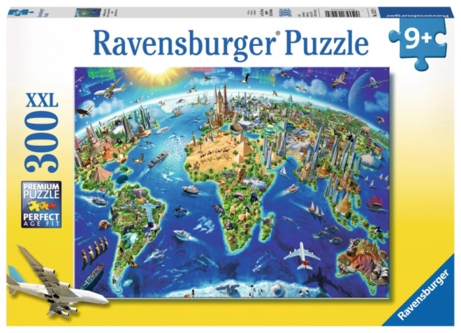 Ravensburger Puzzle Mapa svetových pamiatok XXL