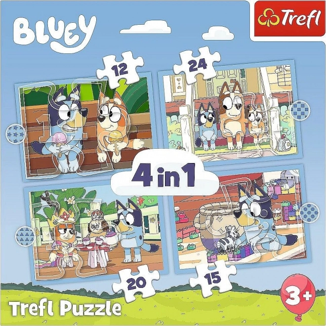 Puzzle Bluey a jej svet 4v1