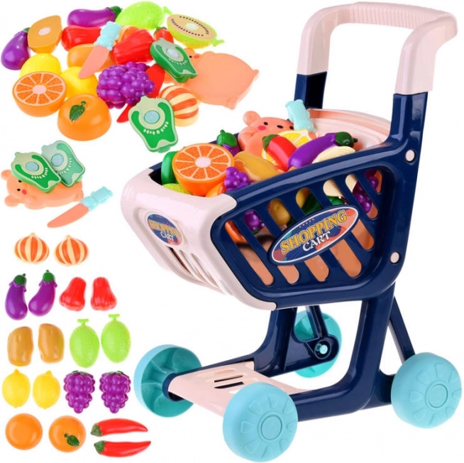 Nákupný vozík + zelenina a ovocie na krájanie Shop fun 36 ele ZA4791